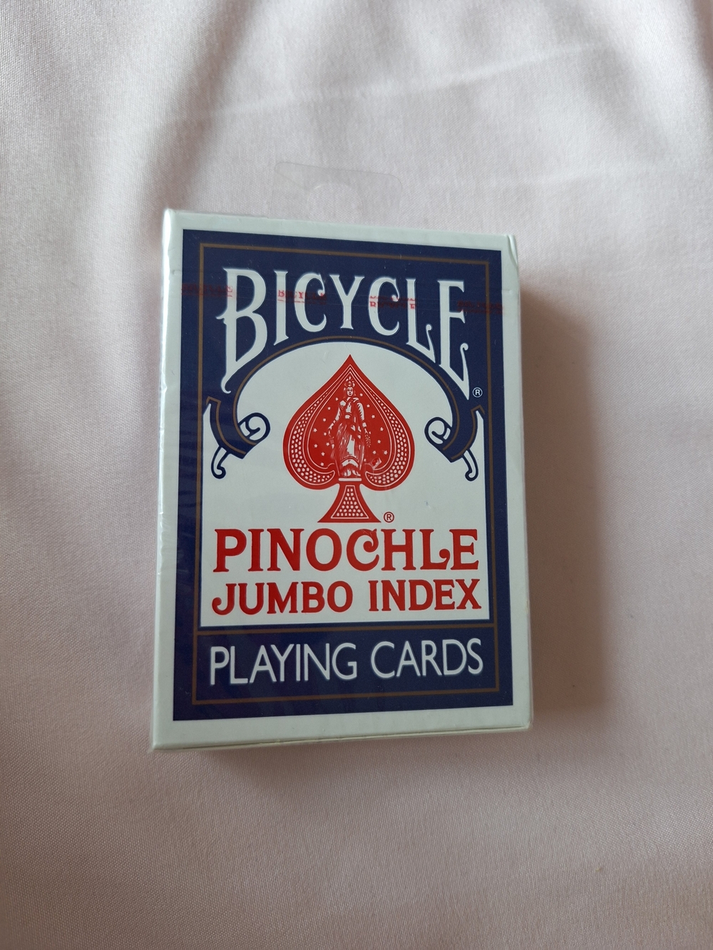Pinochle Jumbo Index Playing Cards - White/Blue/Red New